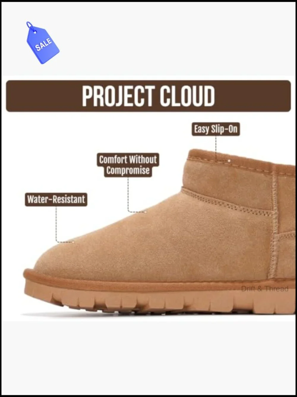 Genuine Suede Fur-Lined Ankle Boots Women Waterproof Winter Comfort